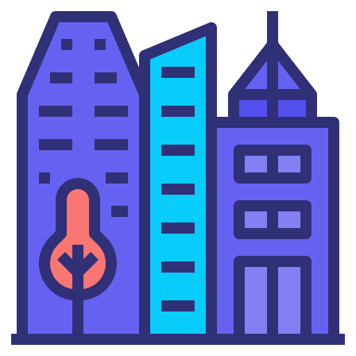 Urban city skyscraper buildings icon Urban city skyscraper buildings icon