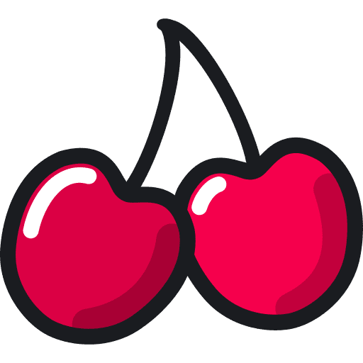 Cherries organic fruit healthy food icon