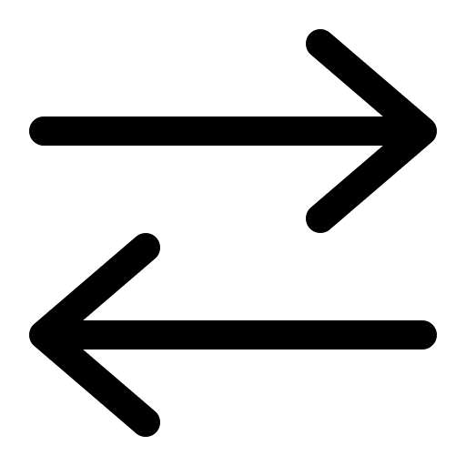 Left and right arrows exchange double sided arrow orientation icon