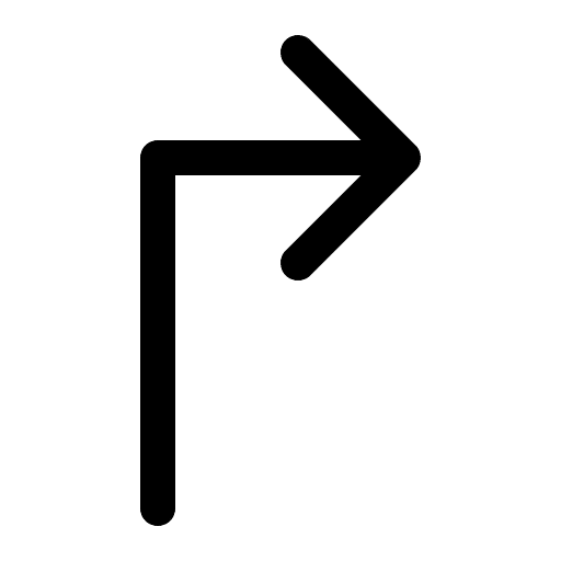 Right arrow directional sign orientation turn right icon