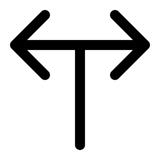 T junction arrows left intersection icon T junction arrows left intersection icon
