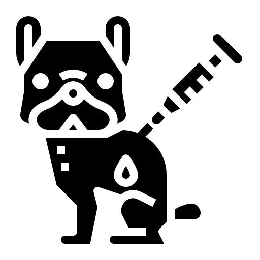 Dog healthcare veterinary syringe icon