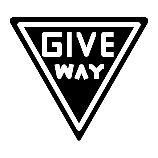 Give way give way signaling road sign icon