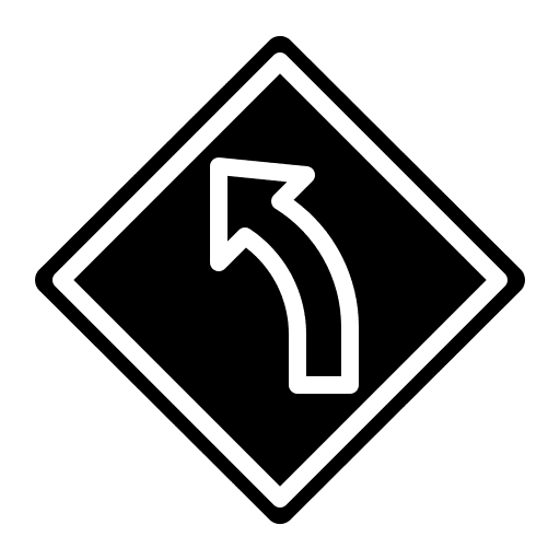 Left turn traffic sign left turn road sign icon Left turn traffic sign left turn road sign icon
