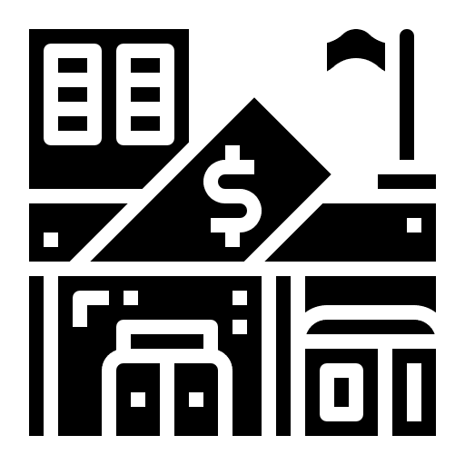 Bank money architecture and city building icon