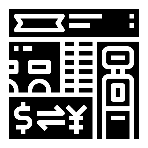 Money exchange store finance building icon
