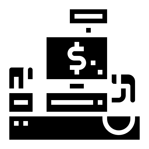 Cash register commercial money business and finance icon