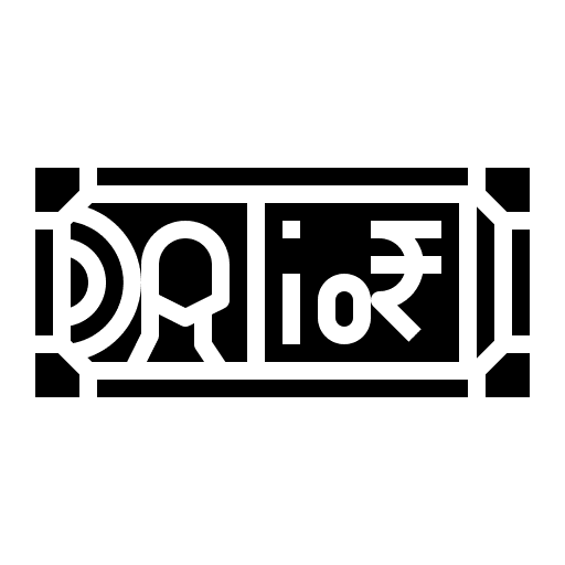 Rupee cash banknote business icon