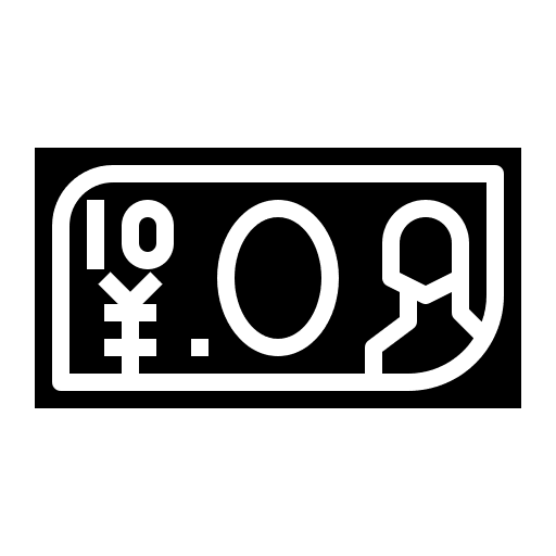 Yen banknote money finance icon