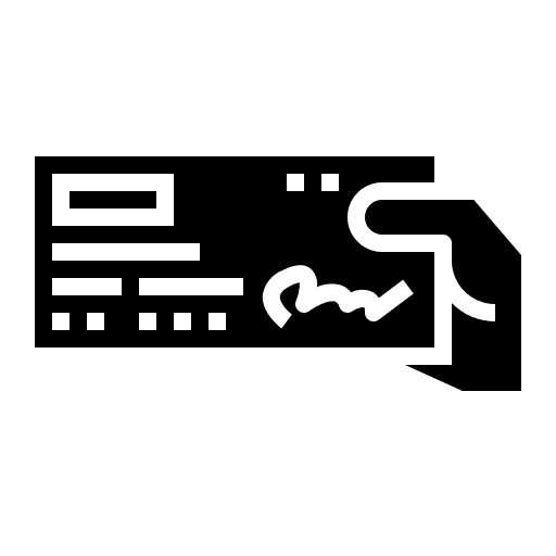 Check donation money bank check icon