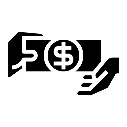 Money transfer business and finance allowance bank icon