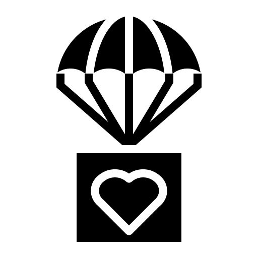 Parachute miscellaneous solidarity heart icon