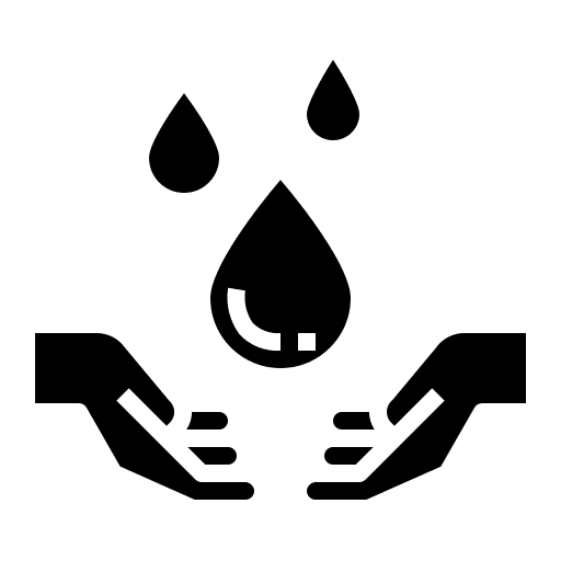 Water hands donation wellness icon