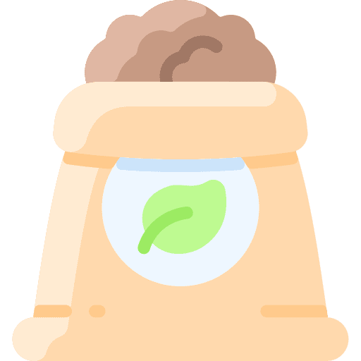 Fertilizer organic farming and gardening bag icon