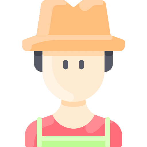 Farmer caucasian user apron icon