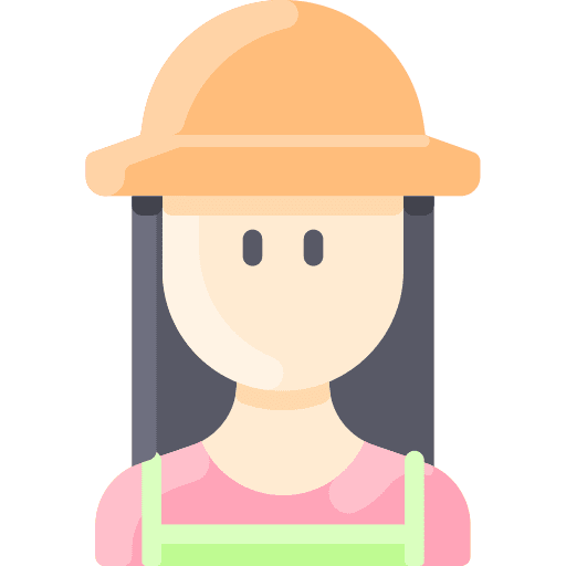 Farmer gardener user hat icon