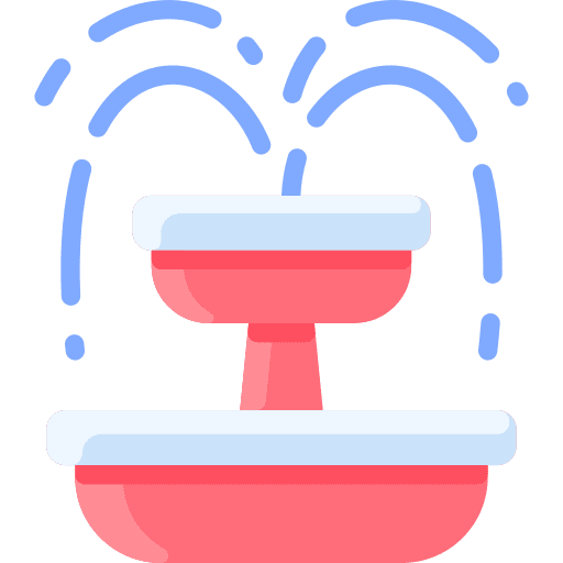 Fountain water decoration park icon