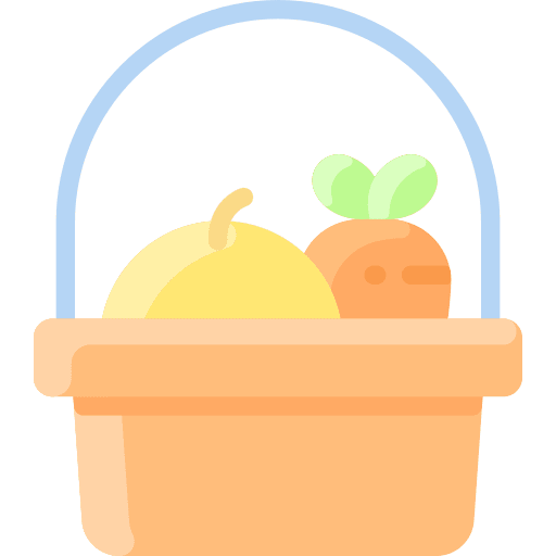 Harvest basket farming and gardening agriculture icon