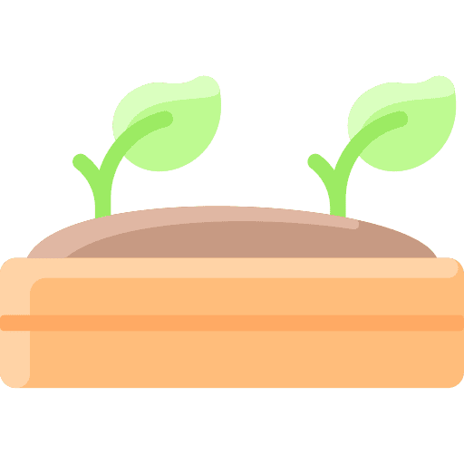 Seeding organic farming and gardening box icon