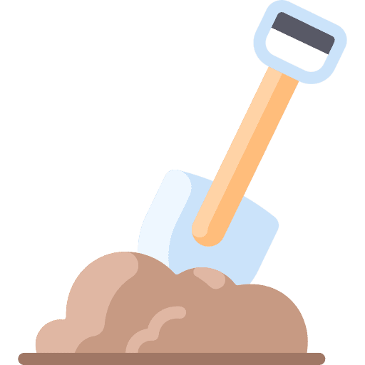 Shovel digging shovel soil icon