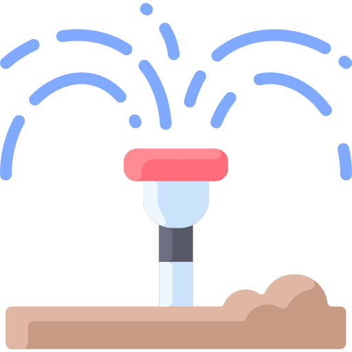Sprinkler irrigation farming and gardening sprinkler icon