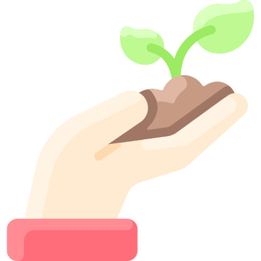 Sprout hand farming and gardening planting icon