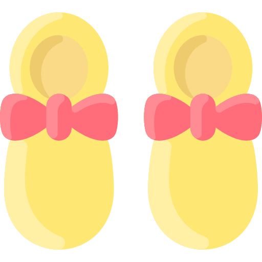 Baby shoes footwear ribbon kid and baby icon