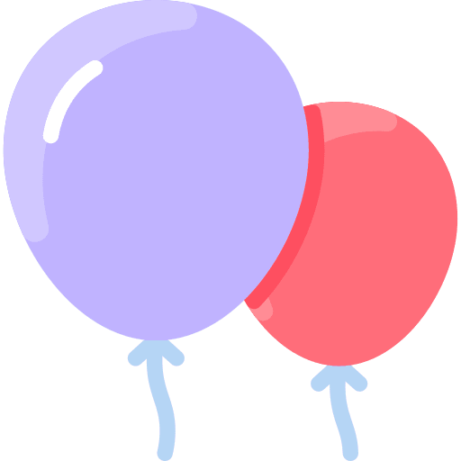 Balloons birthday and party decoration balloons icon
