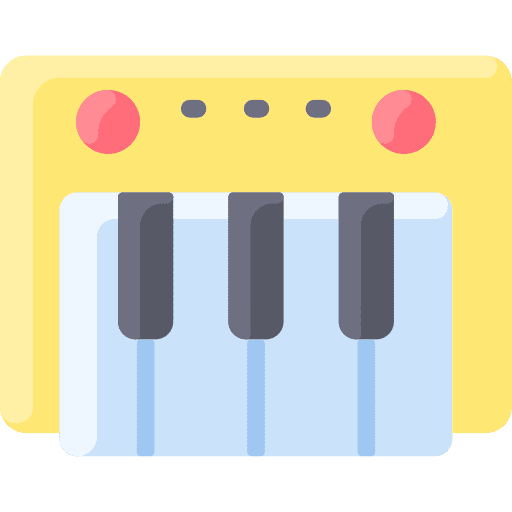 Piano music and multimedia musical instrument electronics icon