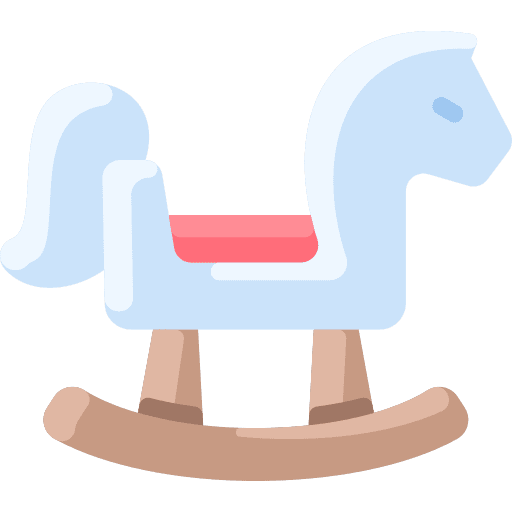Rocking horse childhood toy fun icon Rocking horse childhood toy fun icon