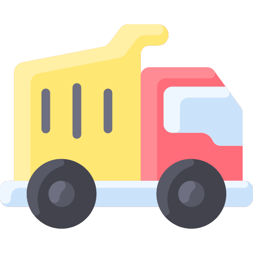 Toy truck transport kid and baby dump truck icon Toy truck transport kid and baby dump truck icon