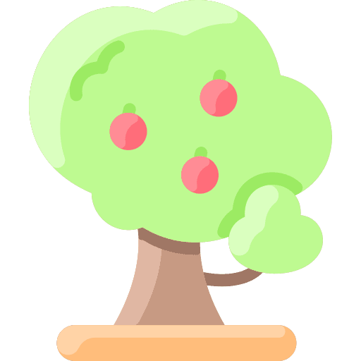 Apple tree forest environment botanical icon