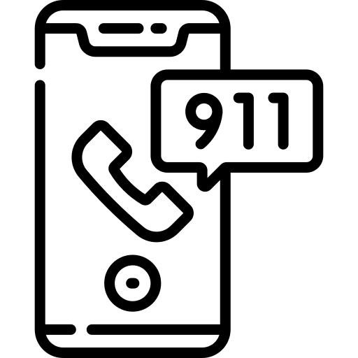 Smartphone communications emergency call emergency icon Smartphone communications emergency call emergency icon