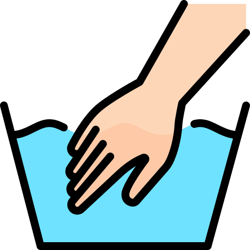 Hand washing cleaning household shapes and symbols icon
