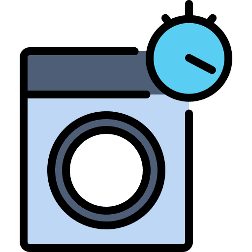 Washing machine time electrical appliance housekeeping icon Washing machine time electrical appliance housekeeping icon