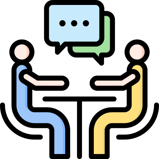 Discussion consultation interview counseling icon