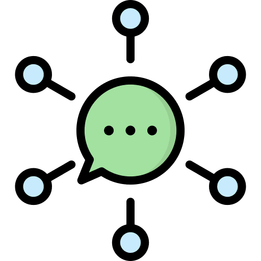 Network discuss speech bubble network icon Network discuss speech bubble network icon