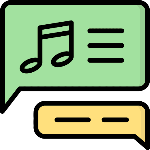 Music conversation message communications icon Music conversation message communications icon