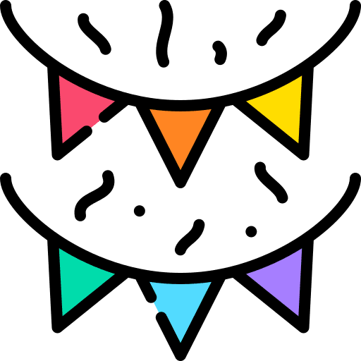 Flag celebration birthday and party birthday icon