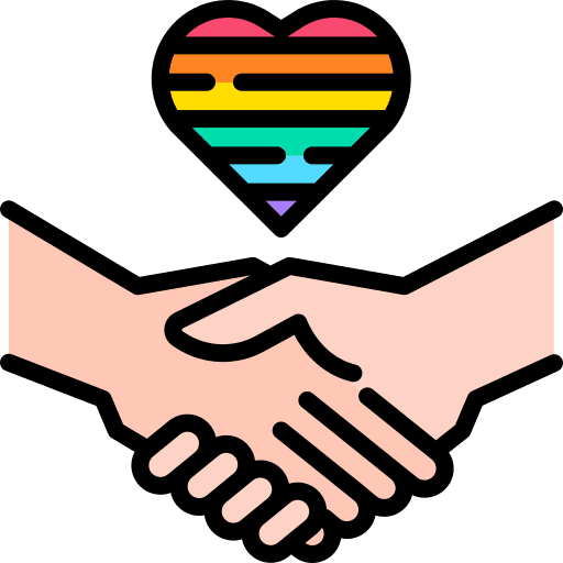 Handshake dating hands love icon