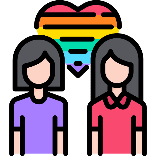 Lesbian lgbt couple relationship icon Lesbian lgbt couple relationship icon