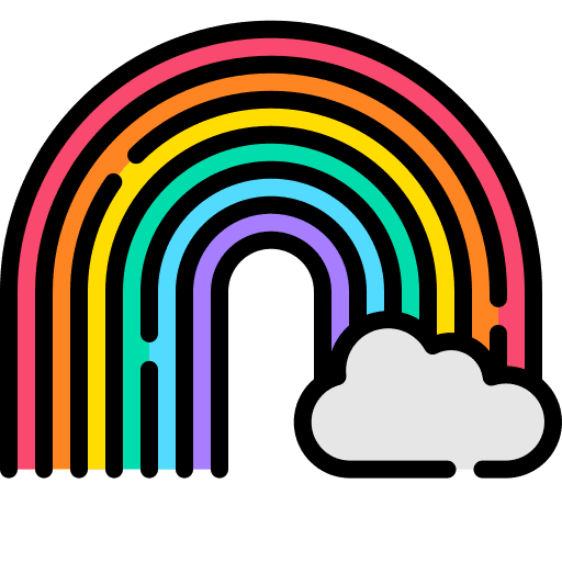 Rainbow cloud sky spectrum icon Rainbow cloud sky spectrum icon