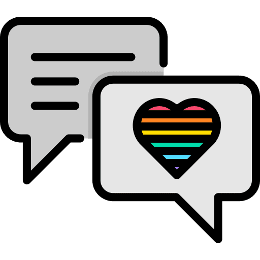 Chat bubbles lgbtq chat box love icon Chat bubbles lgbtq chat box love icon