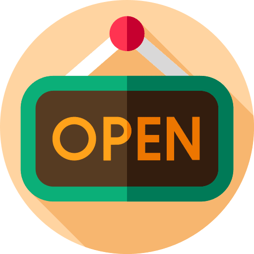 Open signaling signboard shopping icon Open signaling signboard shopping icon