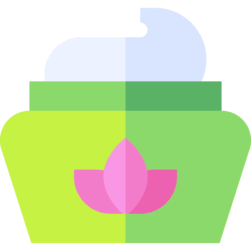 Cream spa massage lotus icon Cream spa massage lotus icon