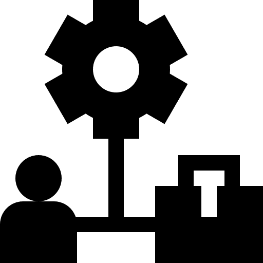 Implement gear user employee icon Implement gear user employee icon
