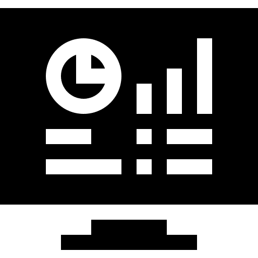 Monitoring business and finance statistics graphic icon