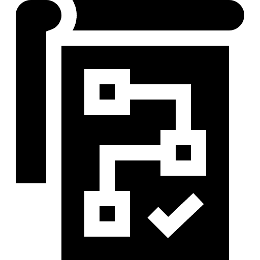 Plan check flowchart process icon Plan check flowchart process icon