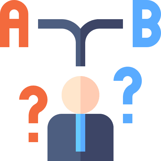 Decision making business and finance choose opportunity icon