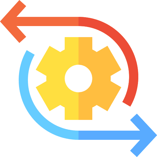 Recovery gear business and finance circular arrows icon